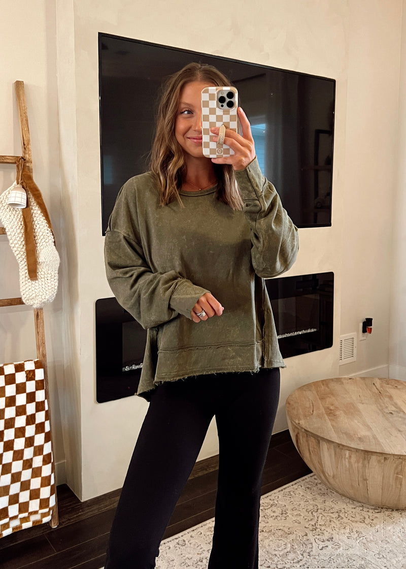 Maddie Pullover- Olive