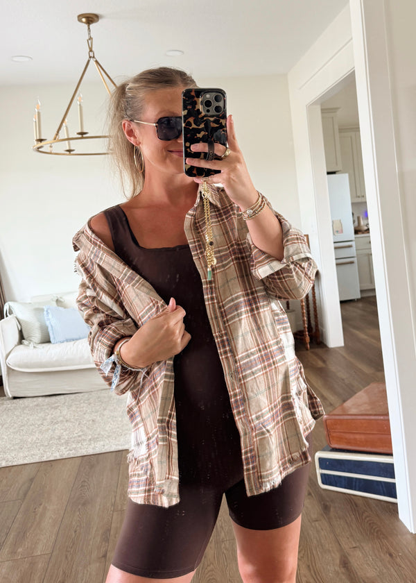 Harvest Hues Plaid Top