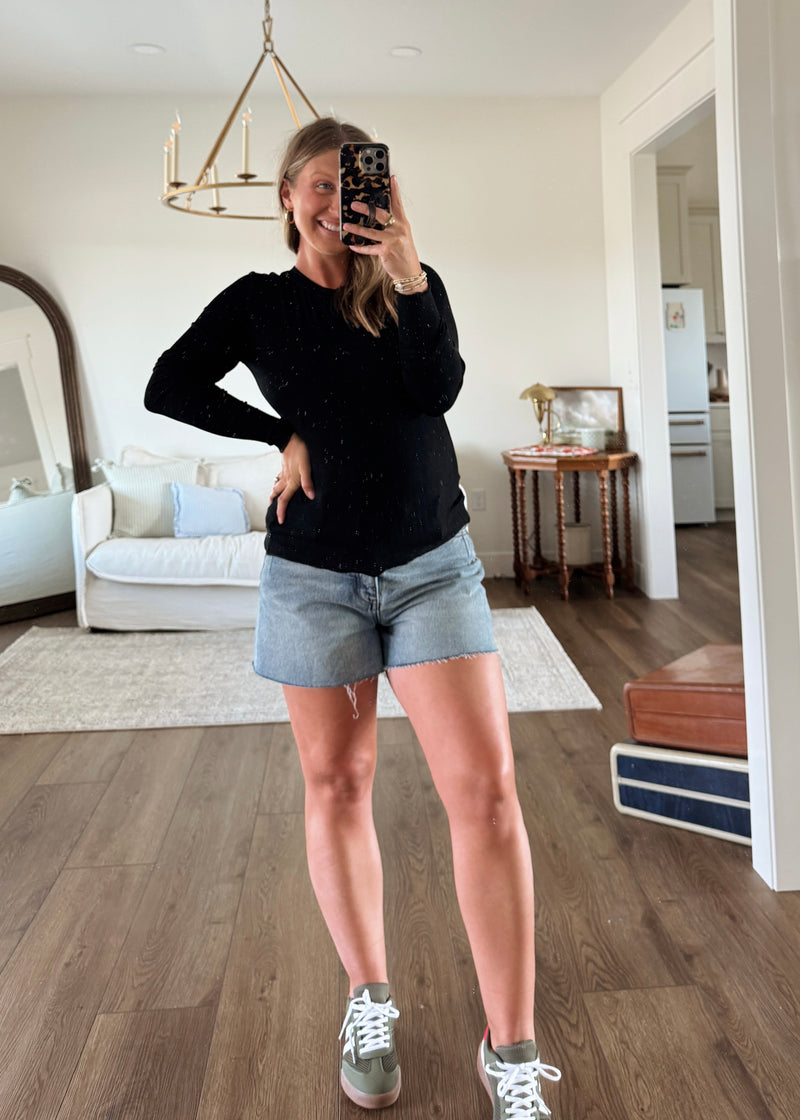 Elle Essential Ribbed Long Sleeve- Black