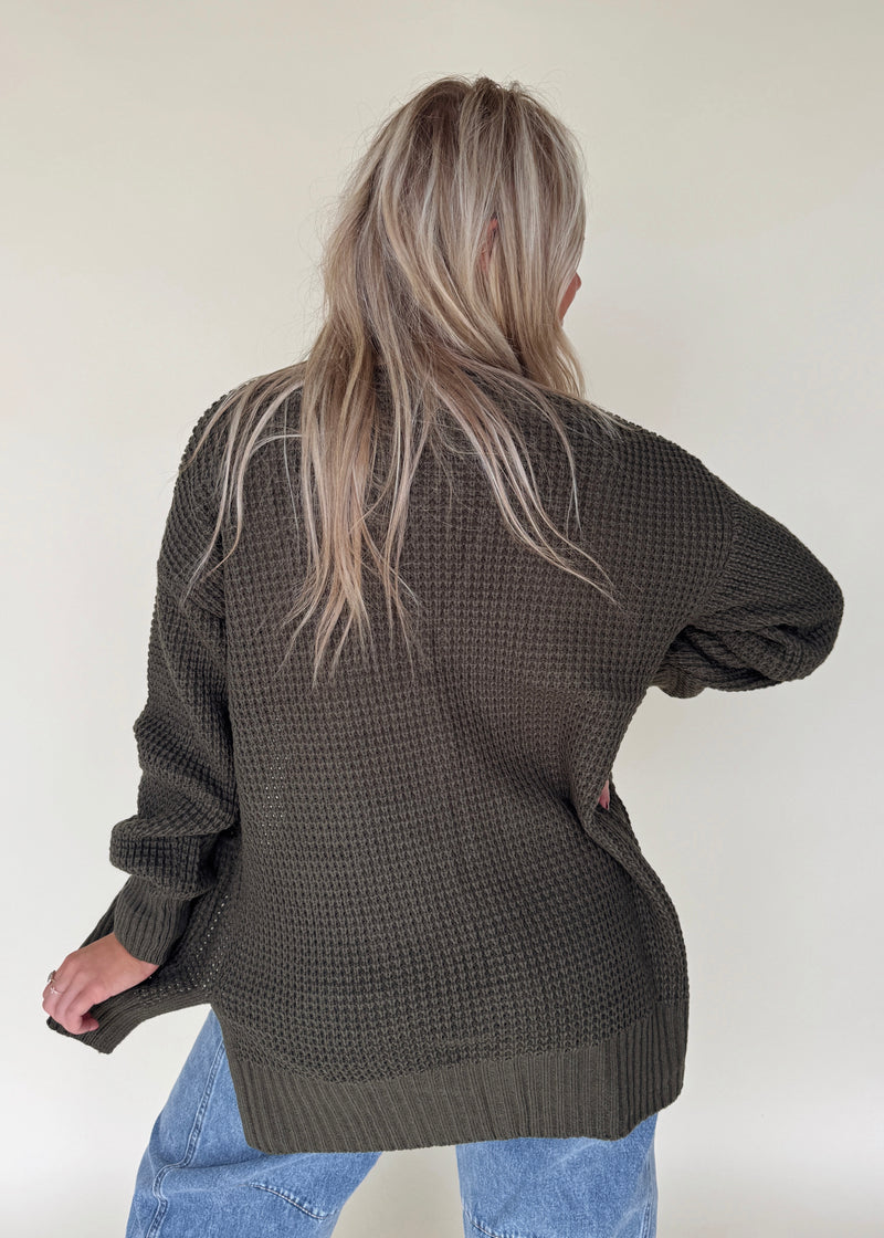 Joie Waffle Cardi-Olive