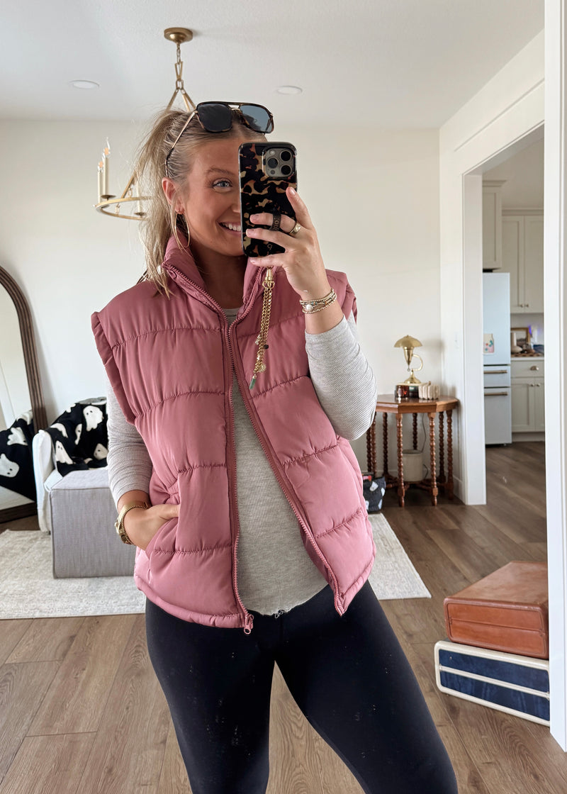 Mauve Puffer Vest