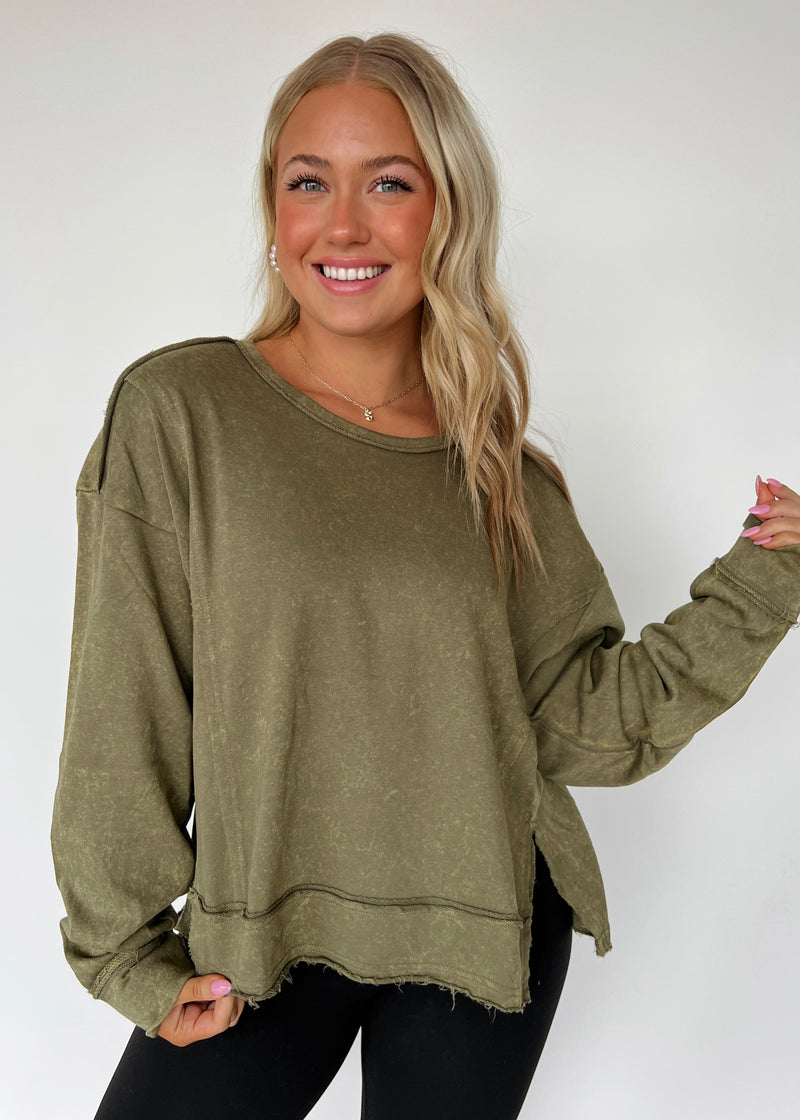 Maddie Pullover- Olive