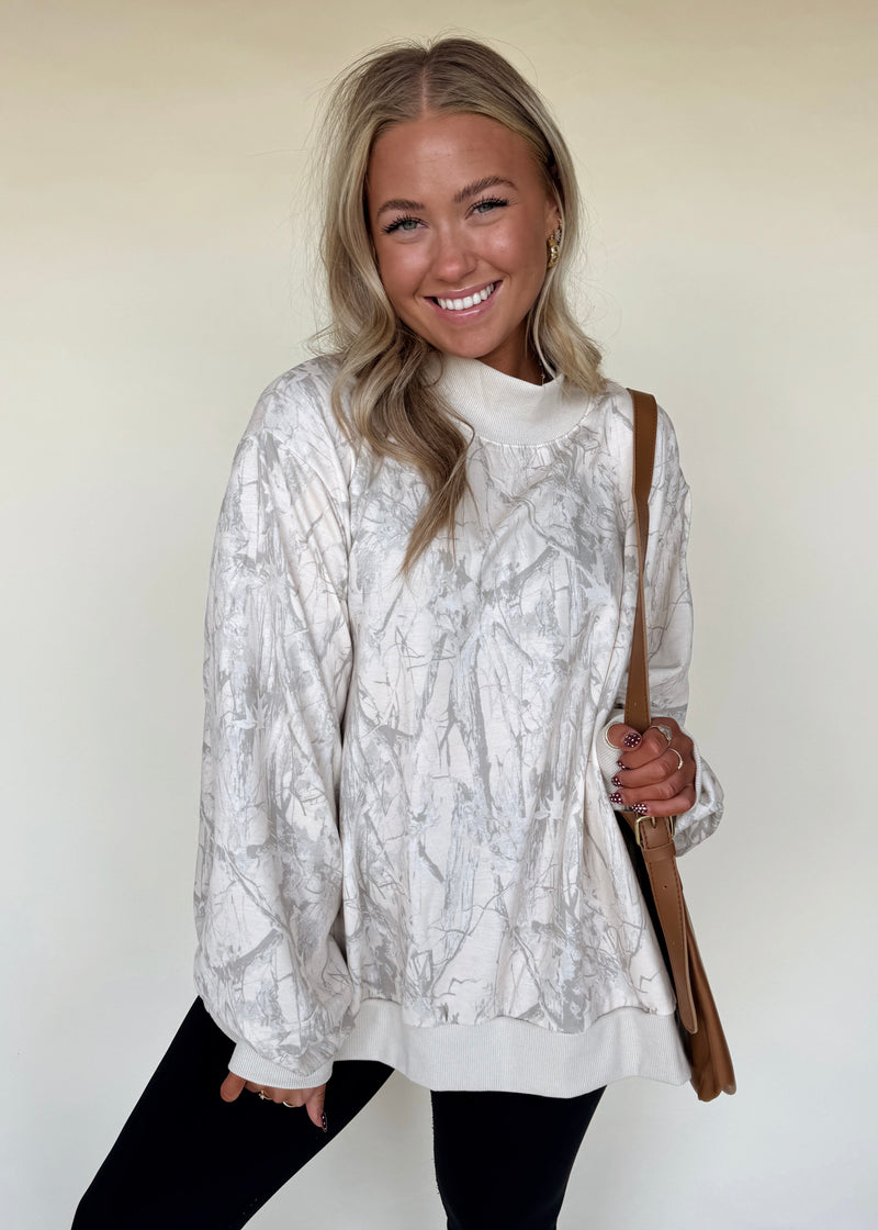 Neutral Foliage Mockneck