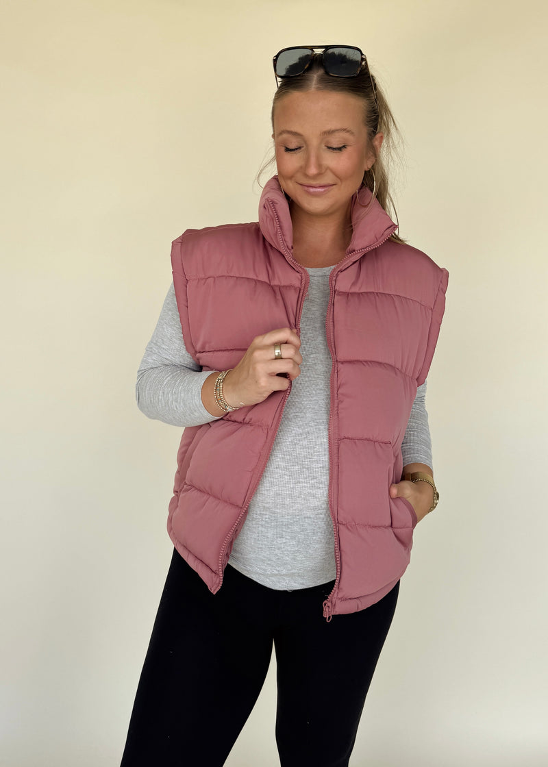 Mauve Puffer Vest