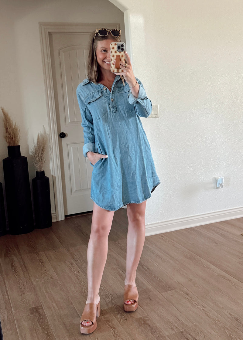 Avery Denim Shirt Dress – Harlow x Brooks Boutique
