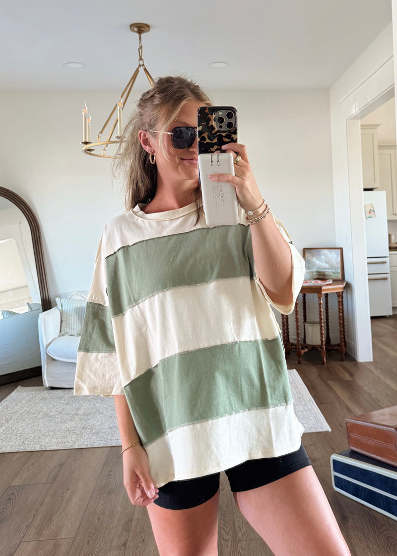 Jovi Colorblock Tee- Green