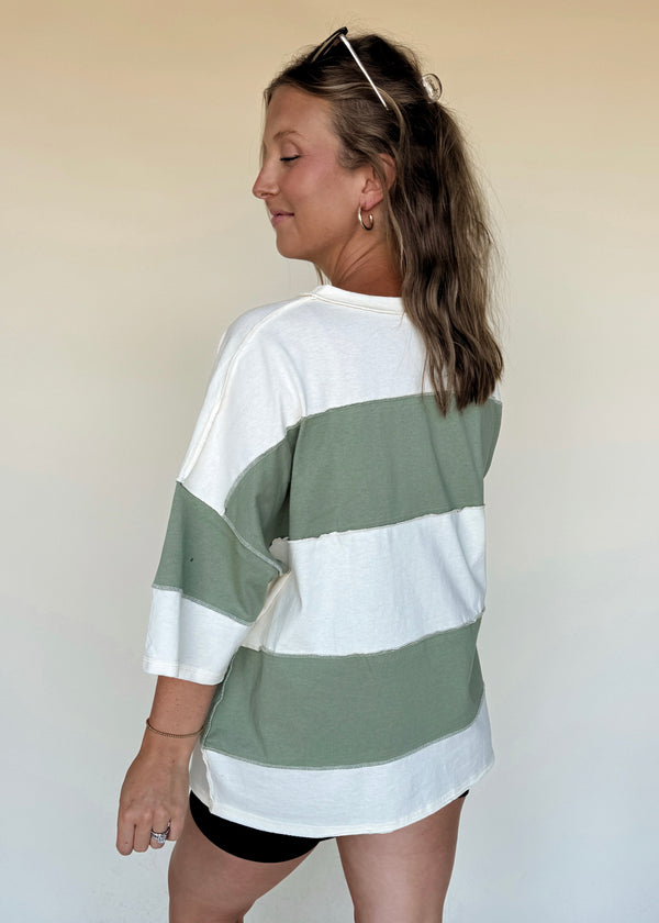 Jovi Colorblock Tee- Green