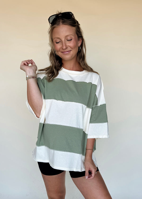 Jovi Colorblock Tee- Green