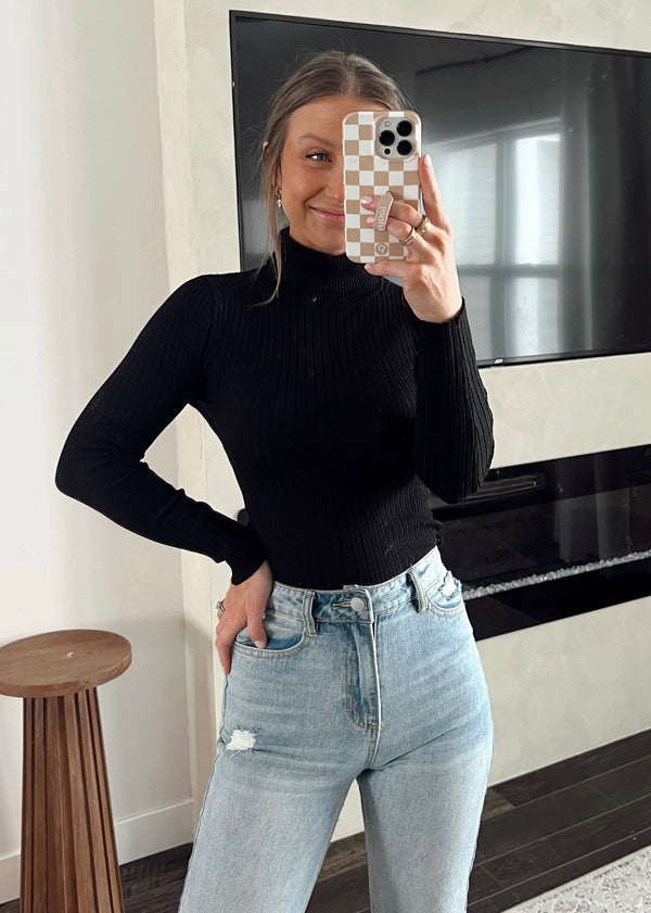 Sara Sweater Top- Black