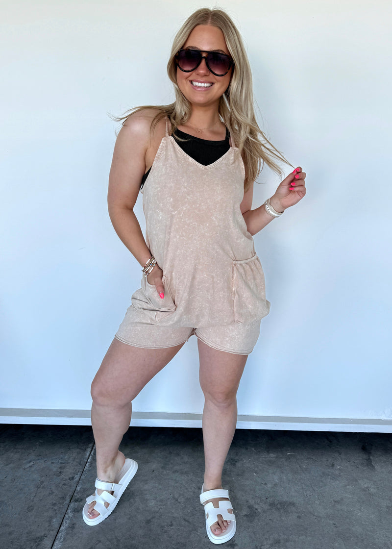 Ready to Go Romper- Sand