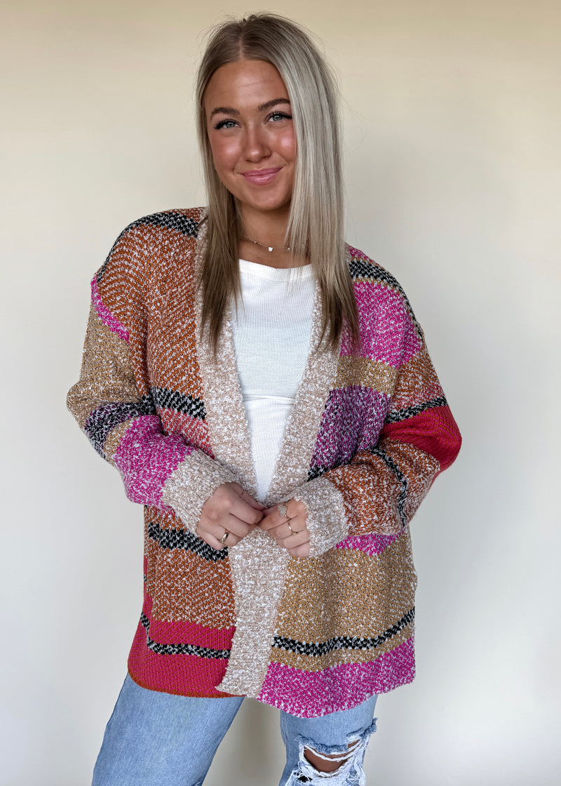 Colorful Charm Cardi-Taupe