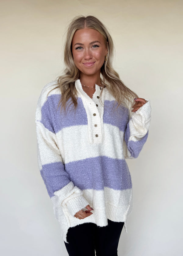 Lavender Henley Sweater