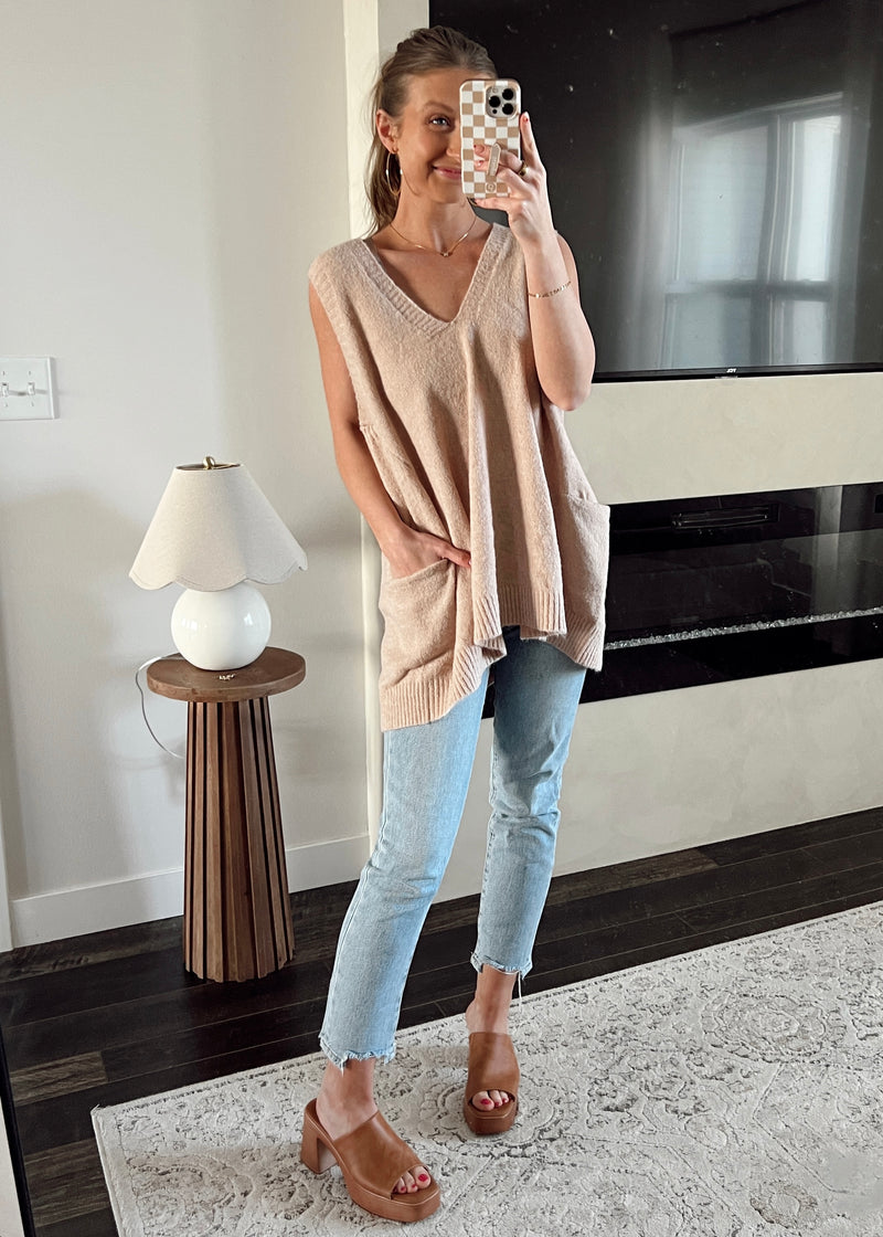 Wells Sweater Vest-Blush