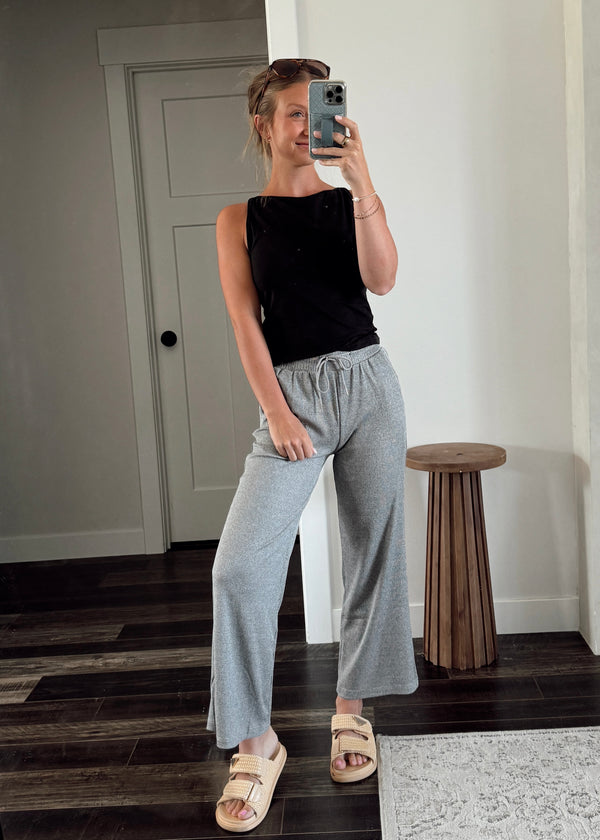 Daily Ribbed Pants- Grey