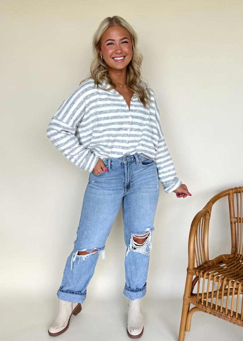 Grace Cardi Top- Striped