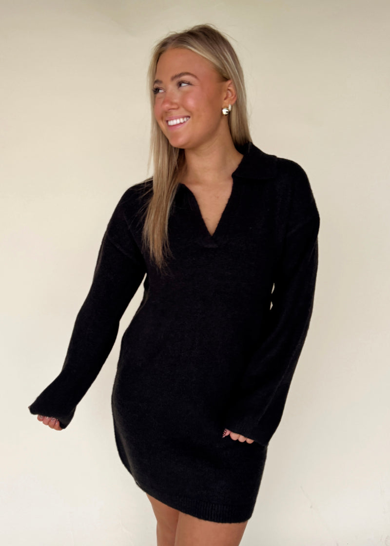 Stella Sweater Dress- Black