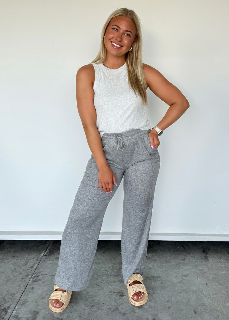 Daily Ribbed Pants- Grey