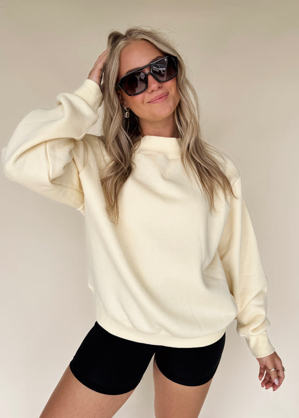 Hattie Mockneck Sweatshirt-Butter Yellow