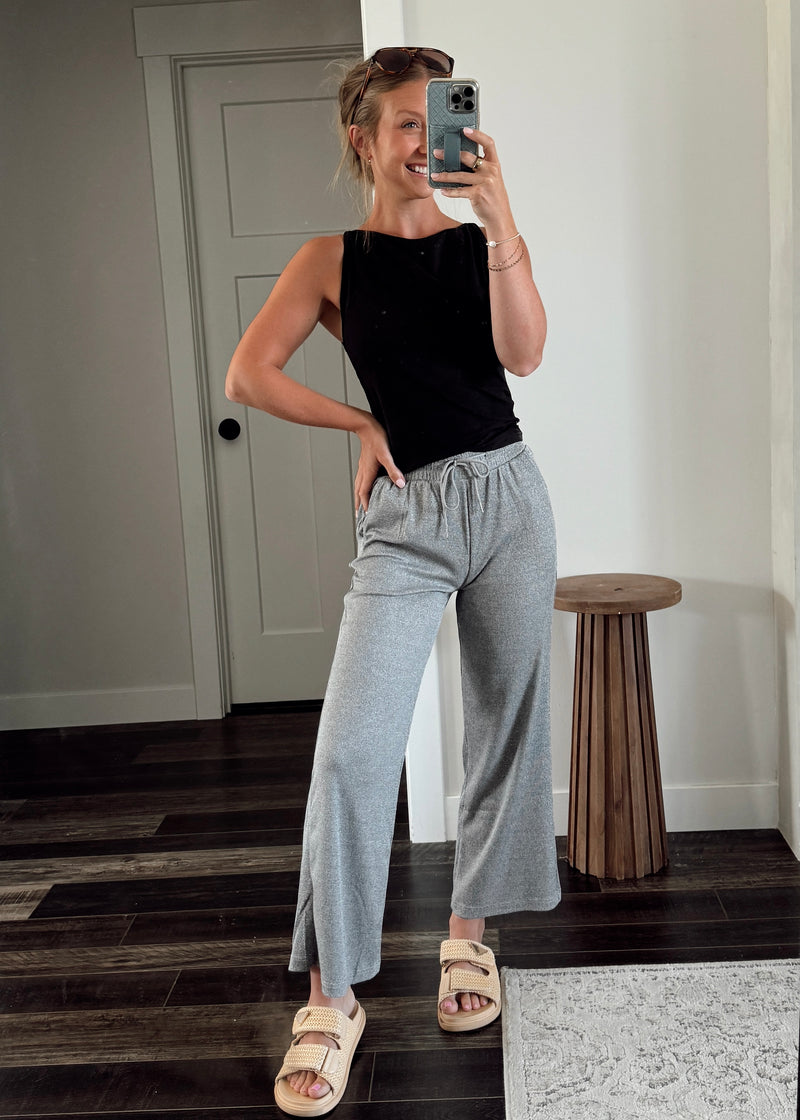 Daily Ribbed Pants- Grey