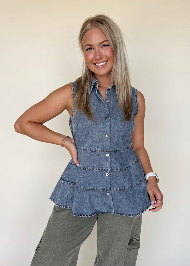 Maeven Denim Tank