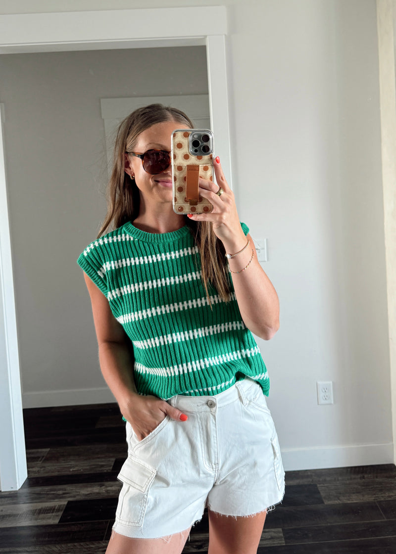 Sunday of Summer Knit Tank-Green