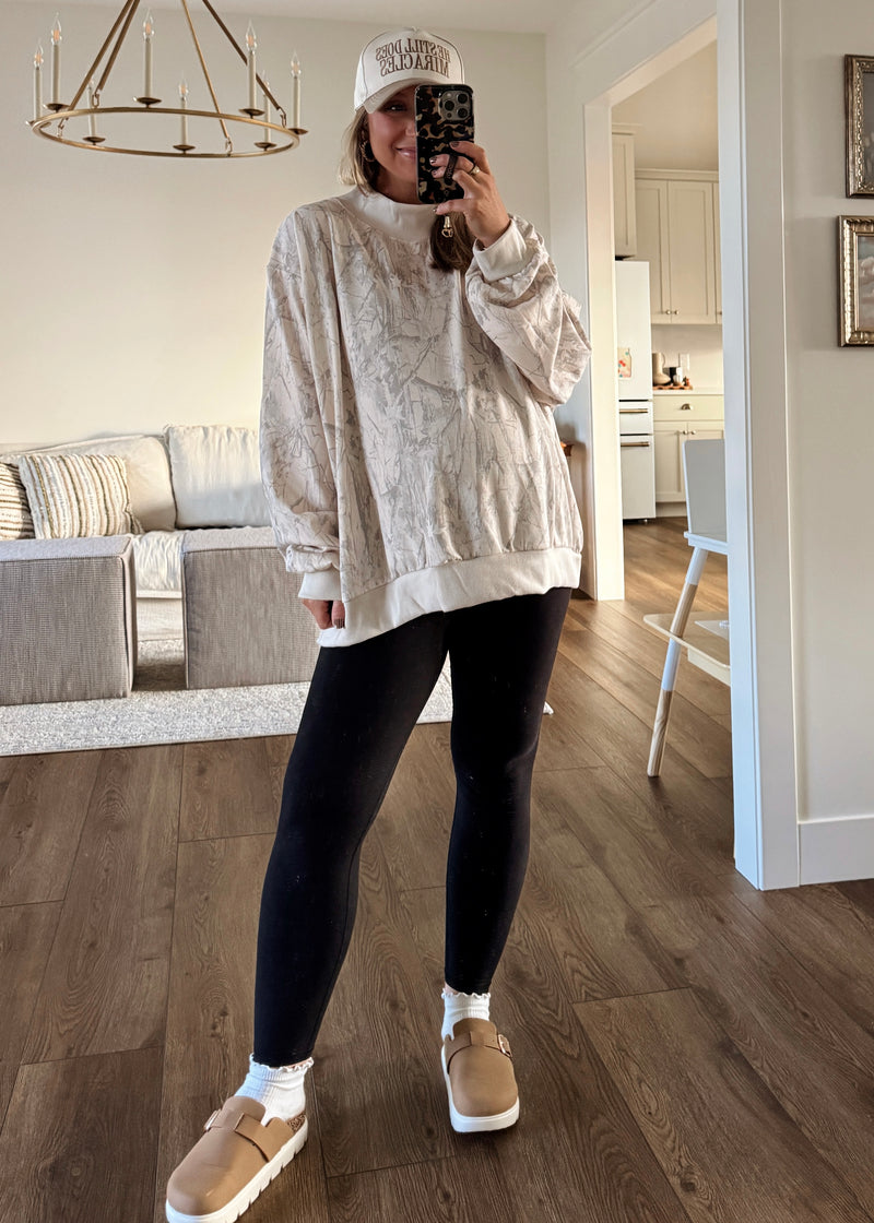 Neutral Foliage Mockneck