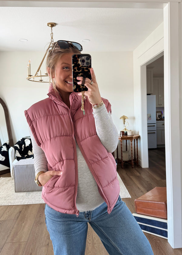 Mauve Puffer Vest