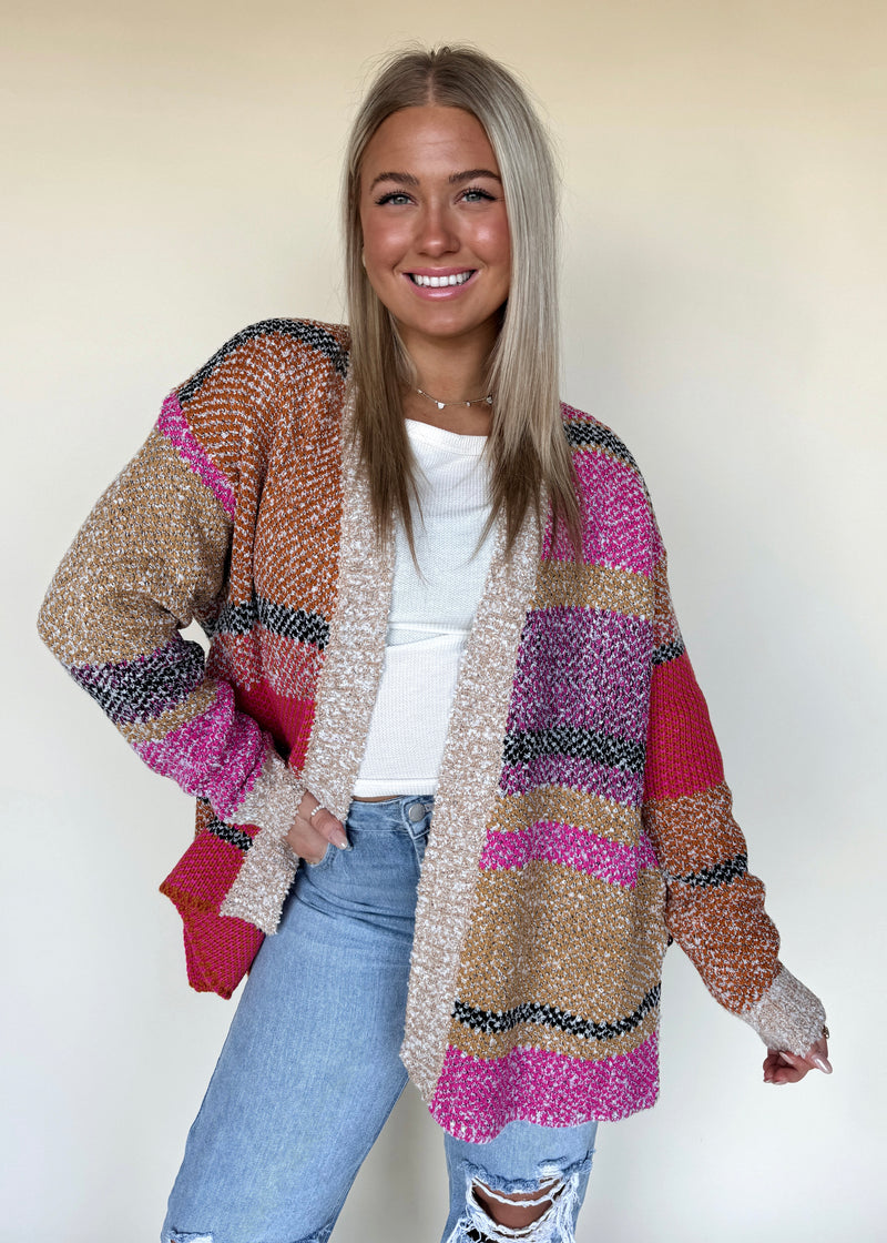 Colorful Charm Cardi-Taupe