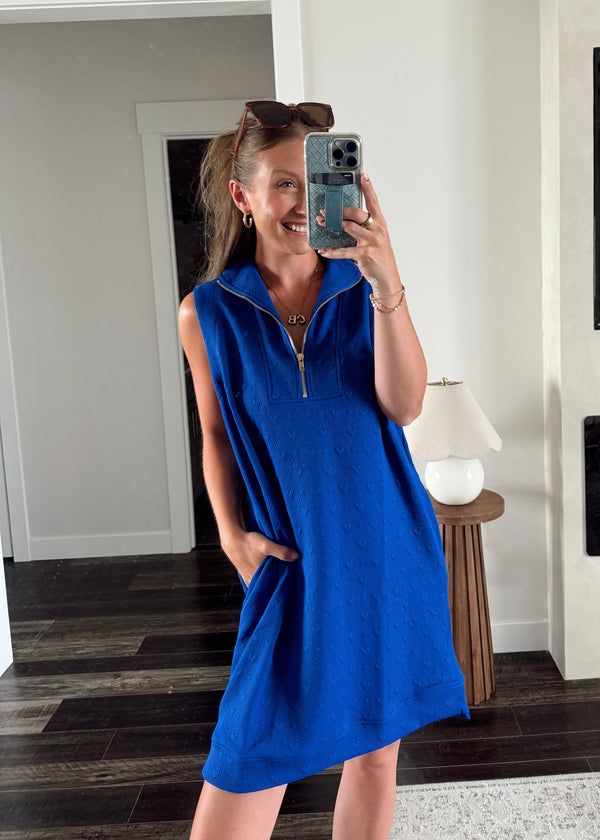 Summer of Blues Zip Dress