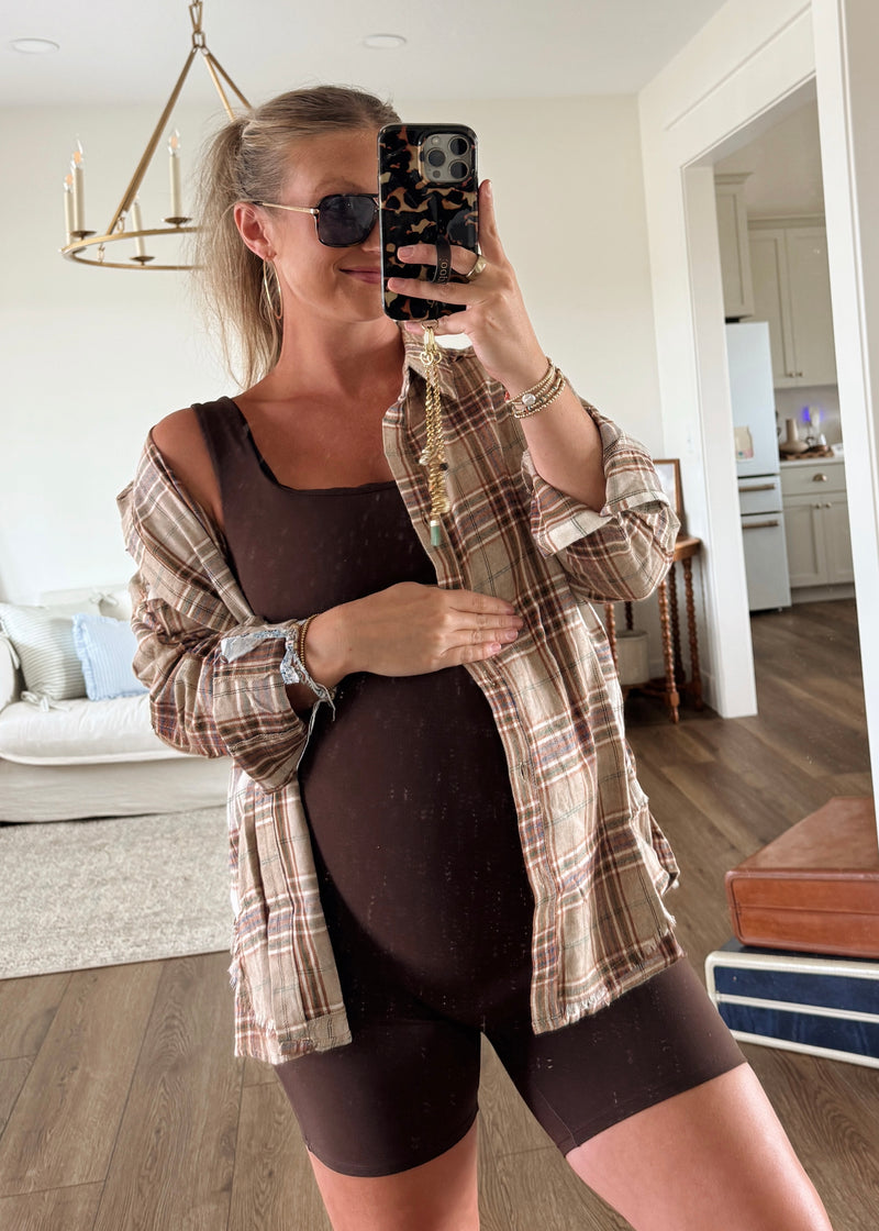 Harvest Hues Plaid Top