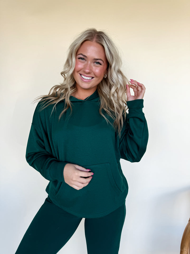 Comfy Soul Hoodie-Forest Green