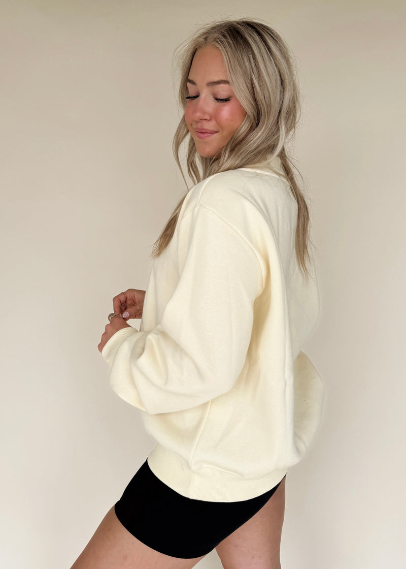 Hattie Mockneck Sweatshirt-Butter Yellow