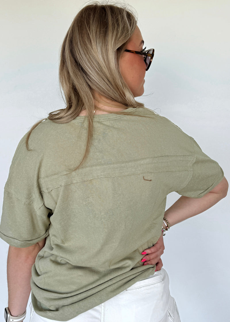 Boardwalk Henley Tee- Sage