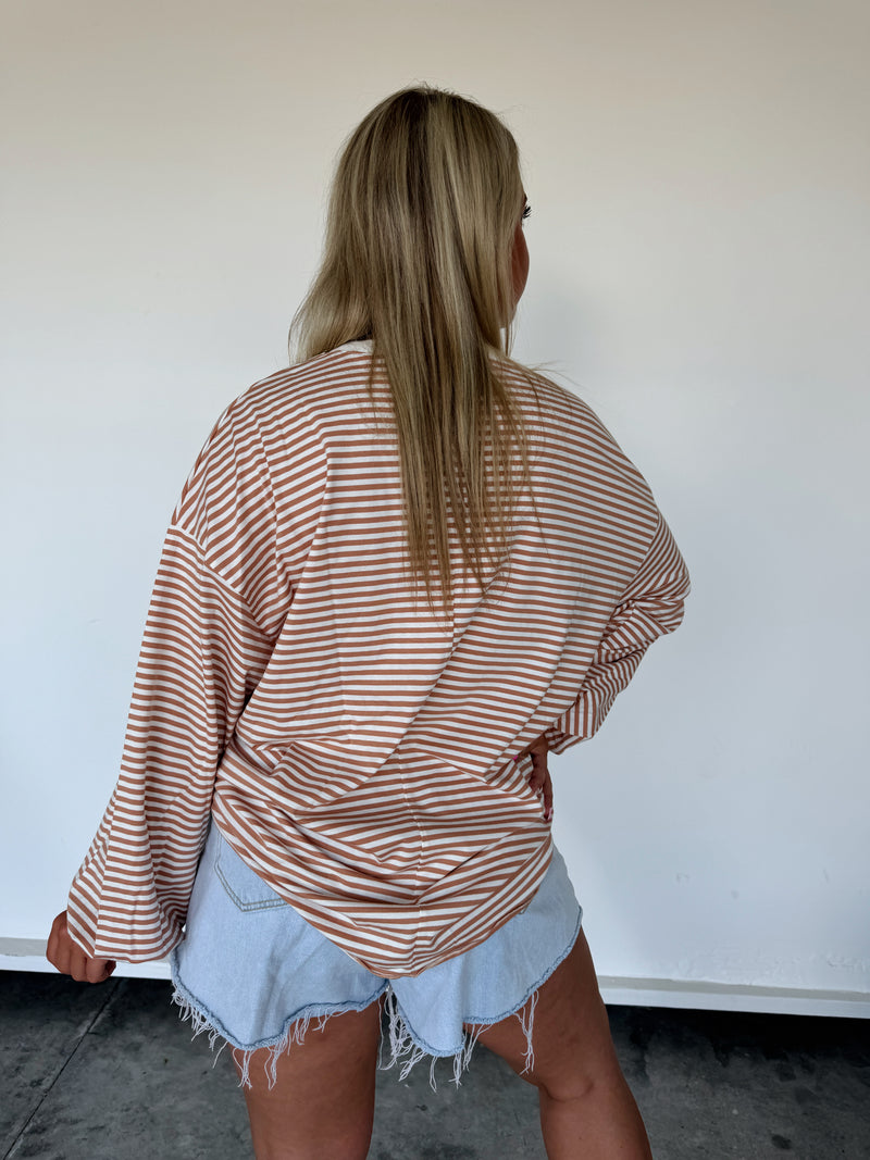 Trend Stripe Pullover-Sand