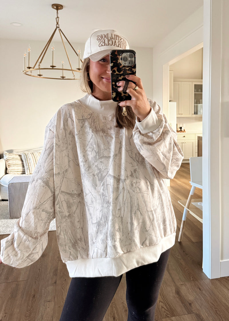 Neutral Foliage Mockneck