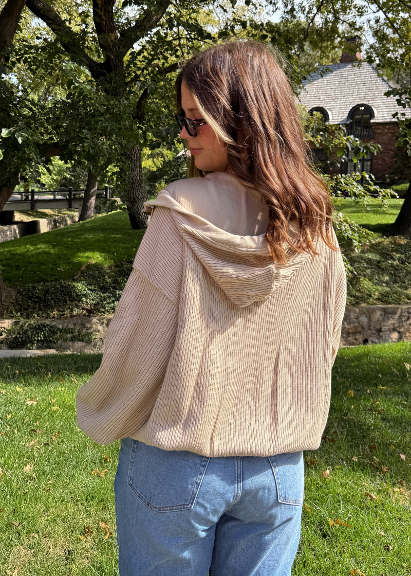 Latte Knit Hoodie