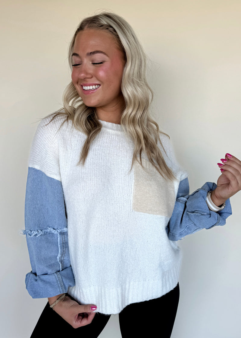 Briar Denim Sleeve Sweater