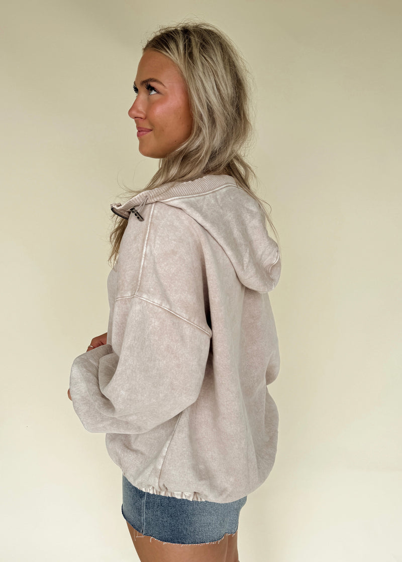 Drew Hoodie-Taupe