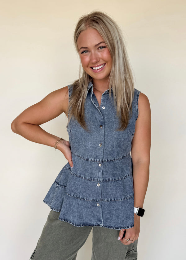 Maeven Denim Tank