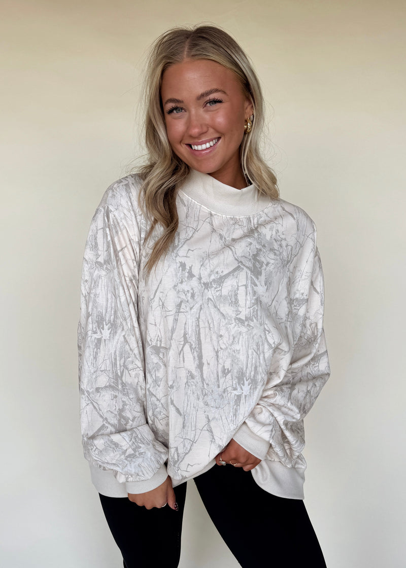 Neutral Foliage Mockneck