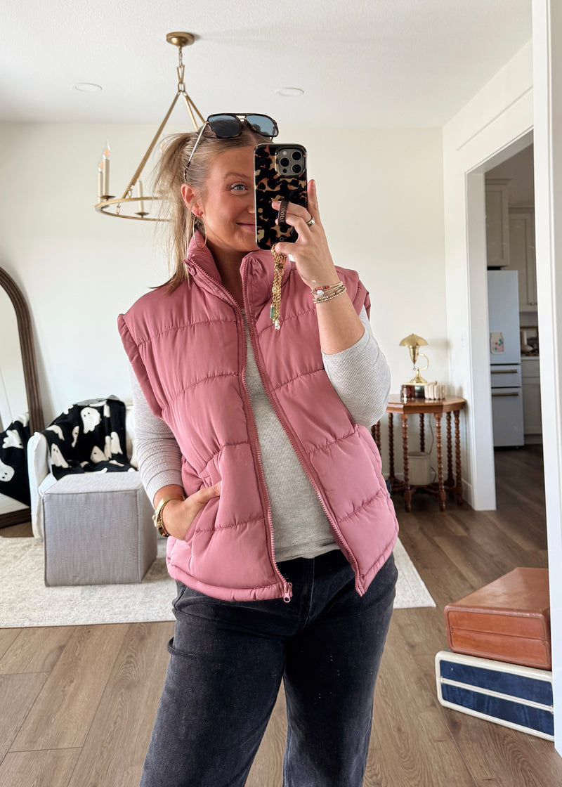 Mauve Puffer Vest