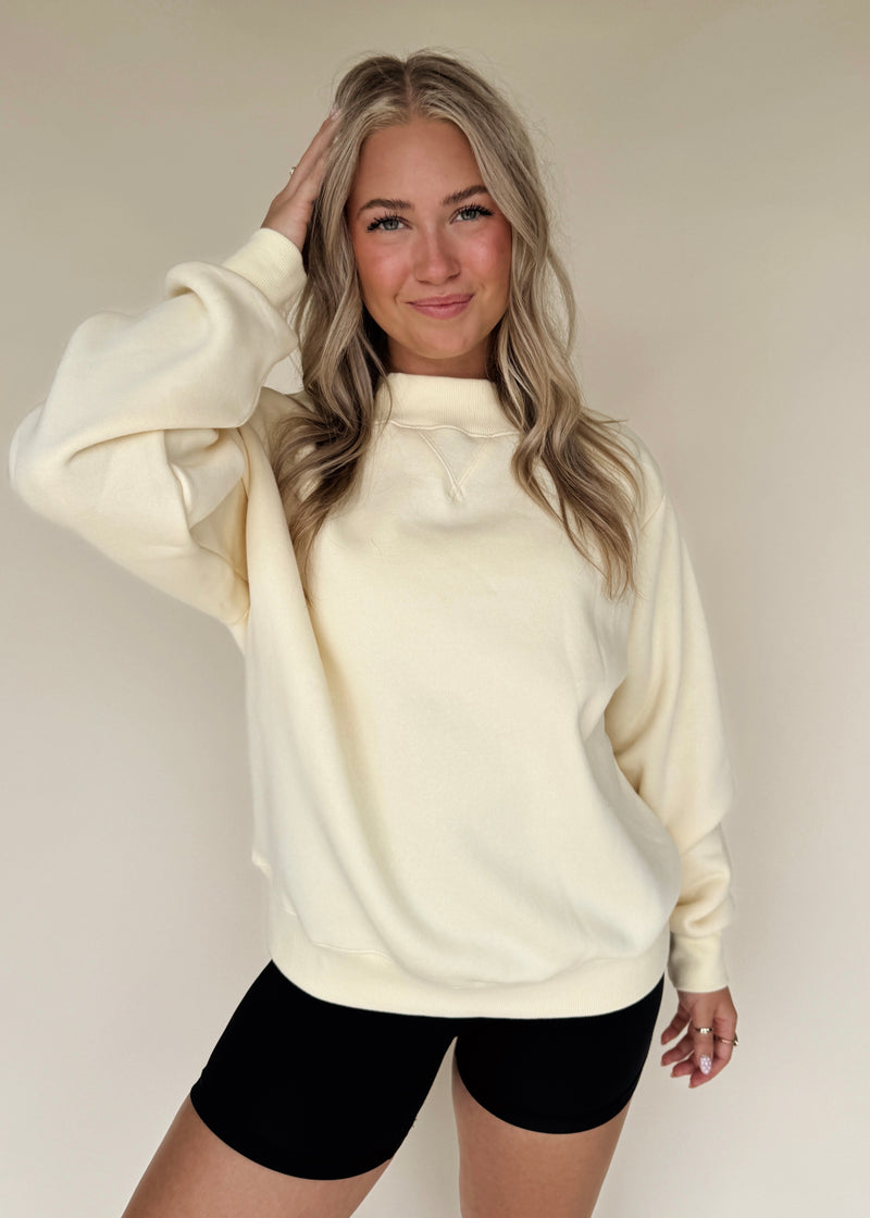 Hattie Mockneck Sweatshirt-Butter Yellow