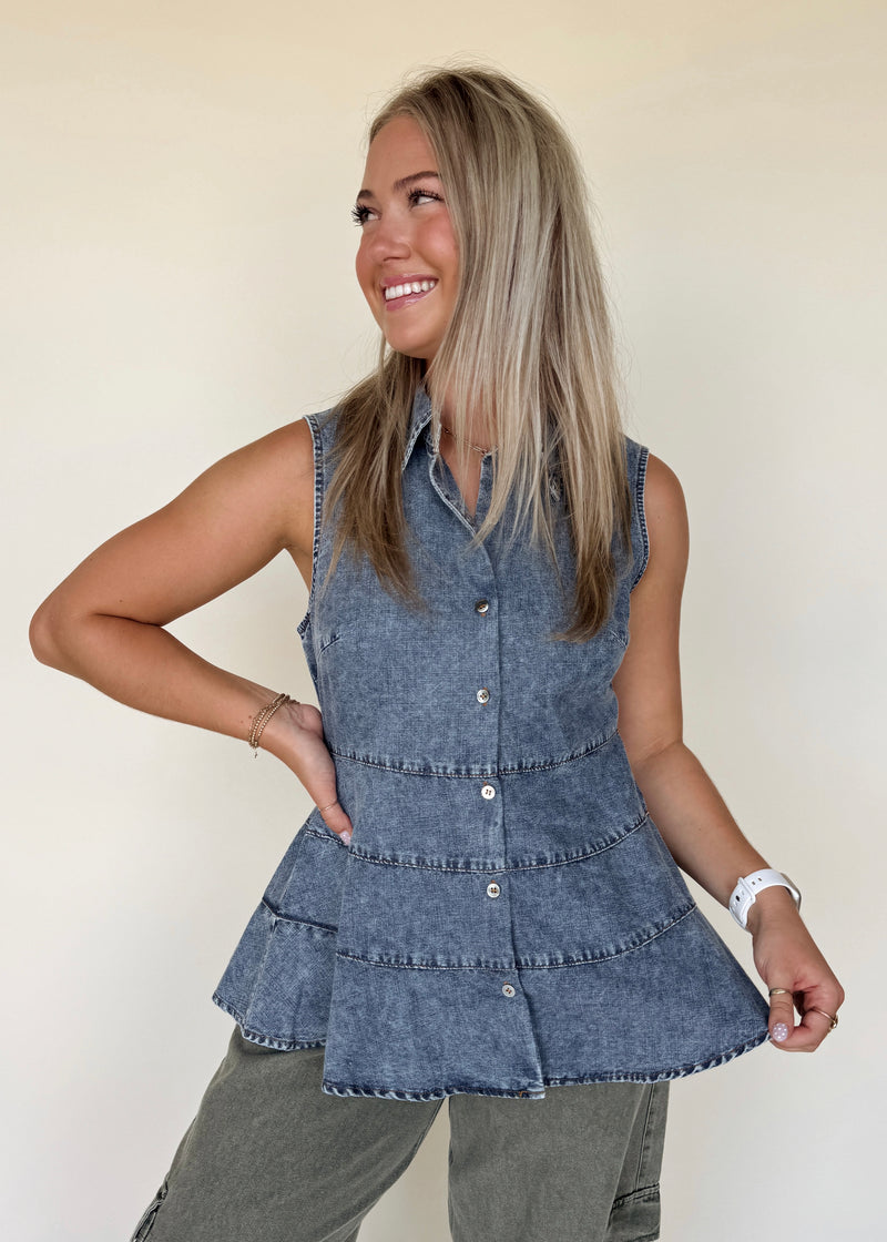 Maeven Denim Tank