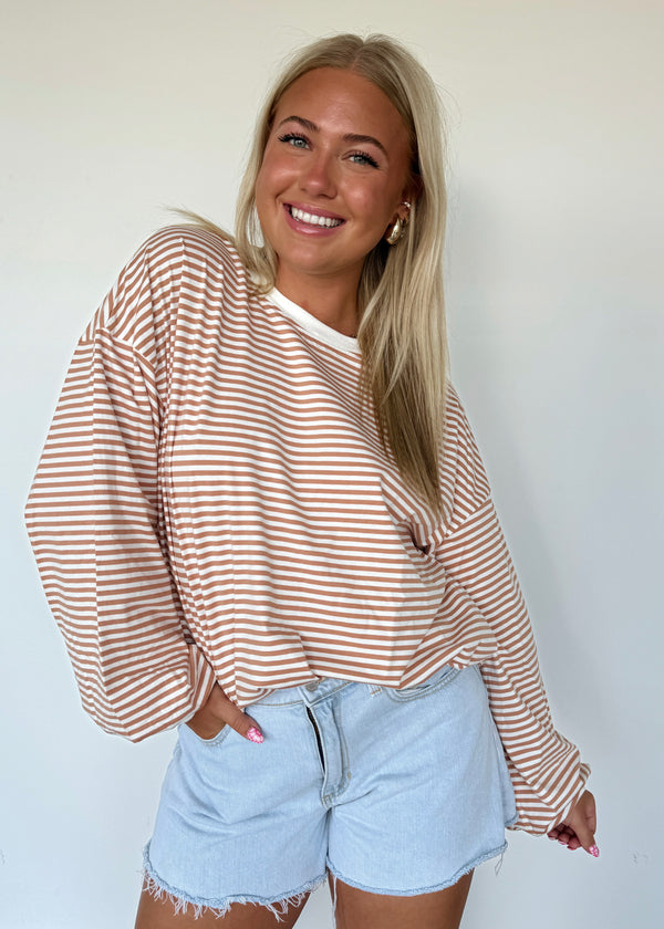 Trend Stripe Pullover-Sand