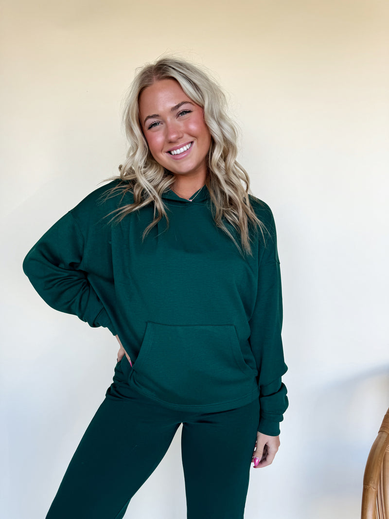 Comfy Soul Hoodie-Forest Green