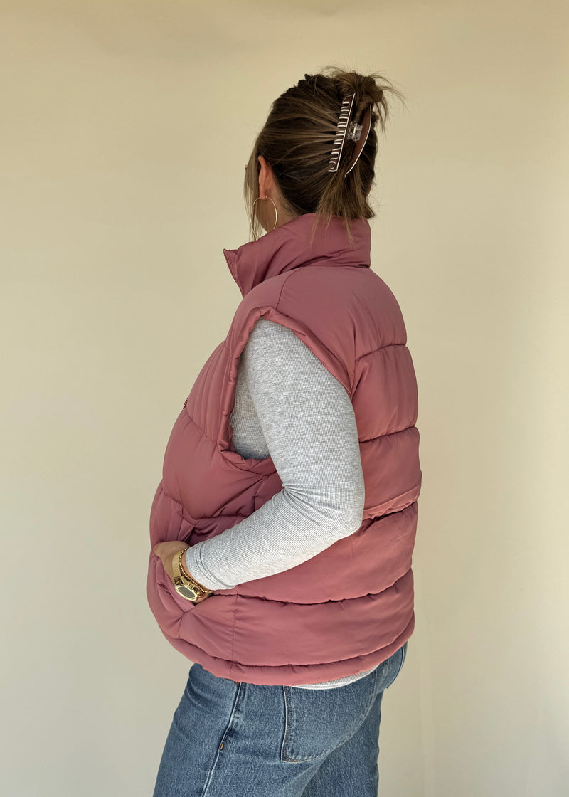 Mauve Puffer Vest