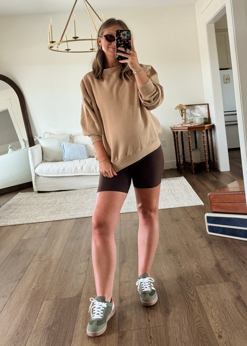 Hattie Mockneck Sweatshirt-Caramel
