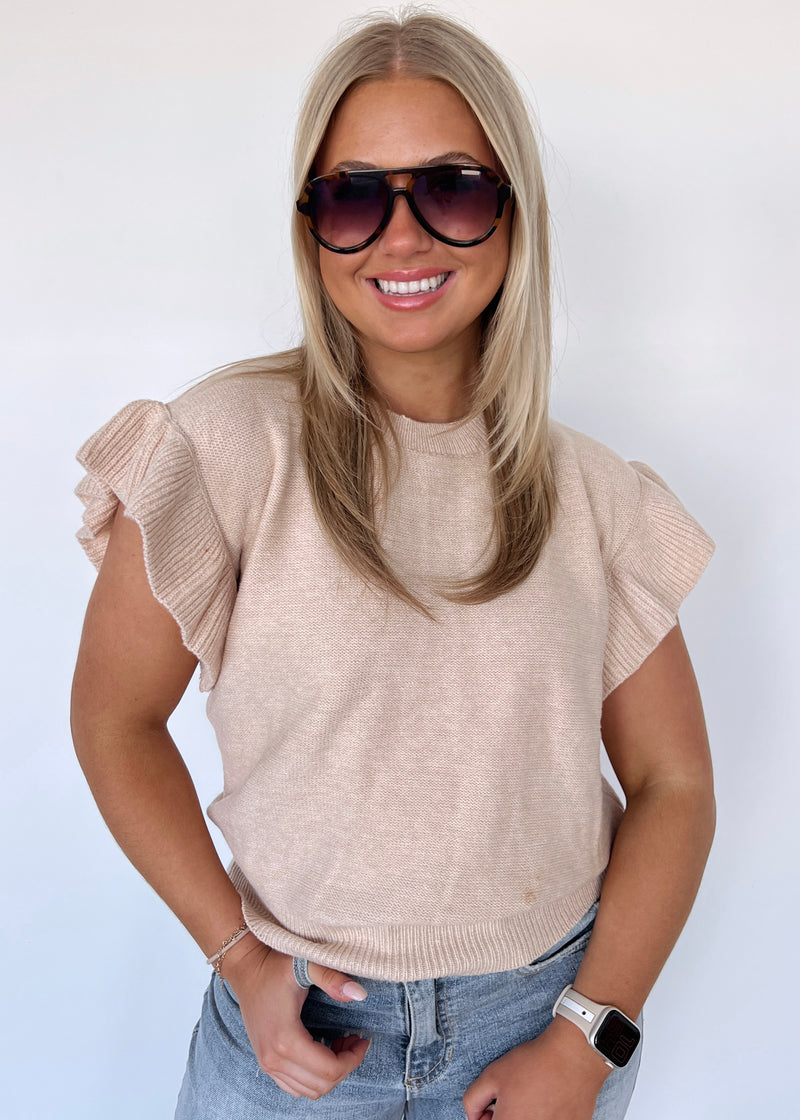 Reese Ruffle Sweater Top