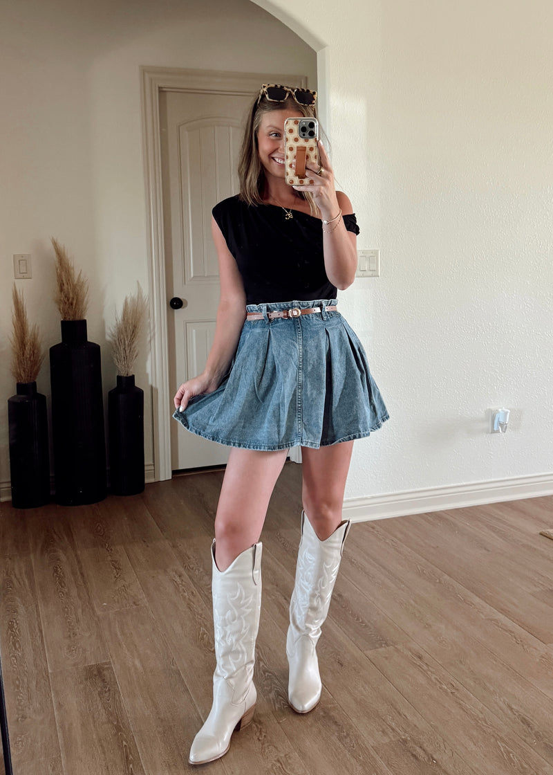 Drew Denim Skort