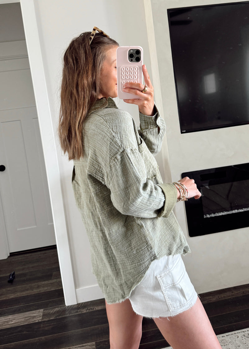 Morning Breeze Button Blouse